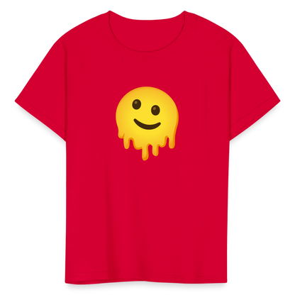 🫠 Melting Face (Google Noto Color Emoji) Kids' T-Shirt - red