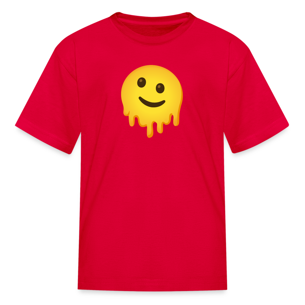 🫠 Melting Face (Google Noto Color Emoji) Kids' T-Shirt - red