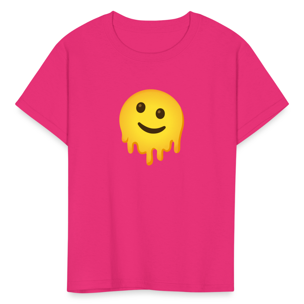 🫠 Melting Face (Google Noto Color Emoji) Kids' T-Shirt - fuchsia