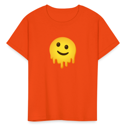 🫠 Melting Face (Google Noto Color Emoji) Kids' T-Shirt - orange