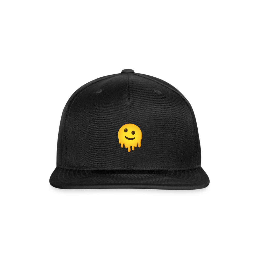 🫠 Melting Face (Google Noto Color Emoji) Snapback Baseball Cap - black