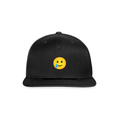 🥲 Smiling Face with Tear (Google Noto Color Emoji) Snapback Baseball Cap - black