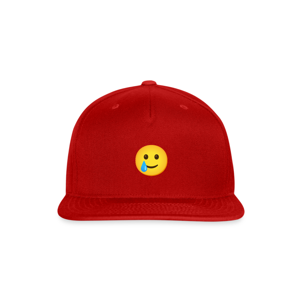 🥲 Smiling Face with Tear (Google Noto Color Emoji) Snapback Baseball Cap - red