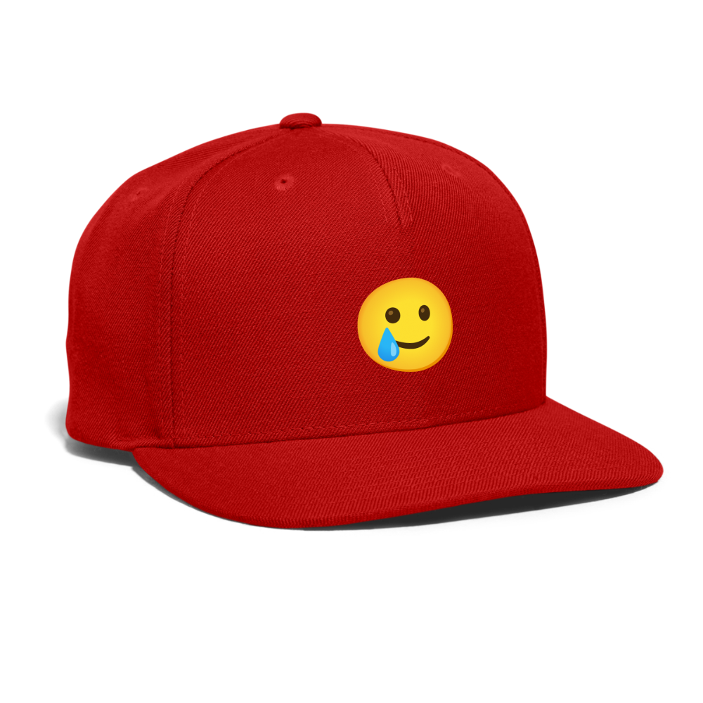 🥲 Smiling Face with Tear (Google Noto Color Emoji) Snapback Baseball Cap - red