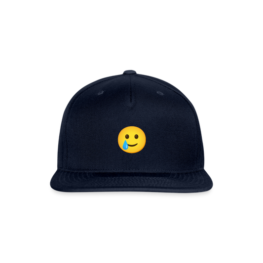 🥲 Smiling Face with Tear (Google Noto Color Emoji) Snapback Baseball Cap - navy