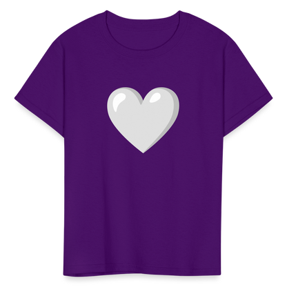 🤍 White Heart (Google Noto Color Emoji) Kids' T-Shirt - purple