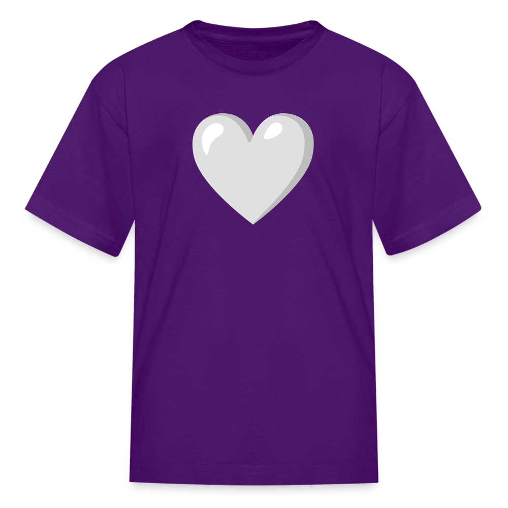 🤍 White Heart (Google Noto Color Emoji) Kids' T-Shirt - purple
