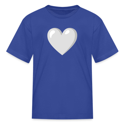 🤍 White Heart (Google Noto Color Emoji) Kids' T-Shirt - royal blue