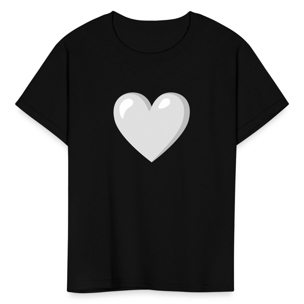 🤍 White Heart (Google Noto Color Emoji) Kids' T-Shirt - black