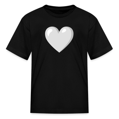 🤍 White Heart (Google Noto Color Emoji) Kids' T-Shirt - black