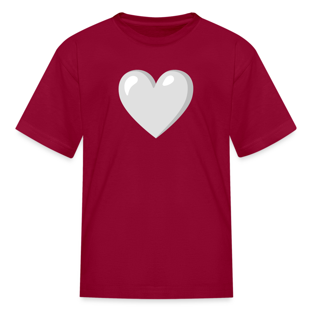 🤍 White Heart (Google Noto Color Emoji) Kids' T-Shirt - dark red