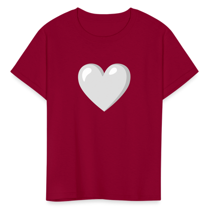 🤍 White Heart (Google Noto Color Emoji) Kids' T-Shirt - dark red