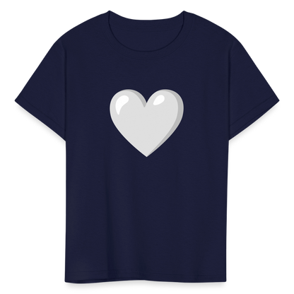 🤍 White Heart (Google Noto Color Emoji) Kids' T-Shirt - navy