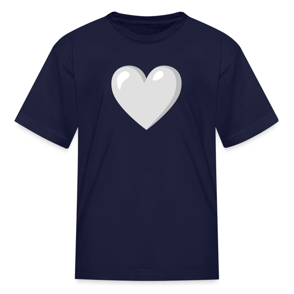 🤍 White Heart (Google Noto Color Emoji) Kids' T-Shirt - navy