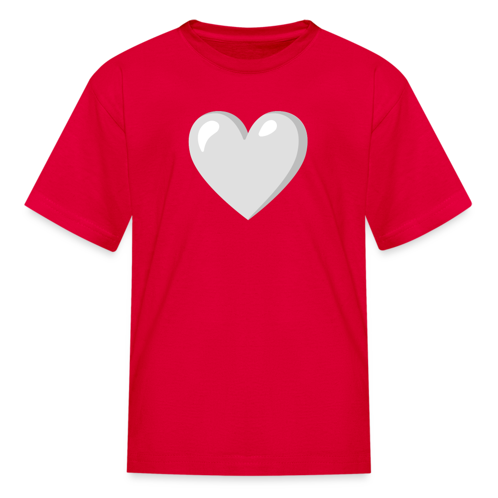 🤍 White Heart (Google Noto Color Emoji) Kids' T-Shirt - red