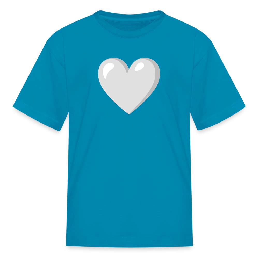 🤍 White Heart (Google Noto Color Emoji) Kids' T-Shirt - turquoise