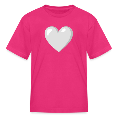 🤍 White Heart (Google Noto Color Emoji) Kids' T-Shirt - fuchsia