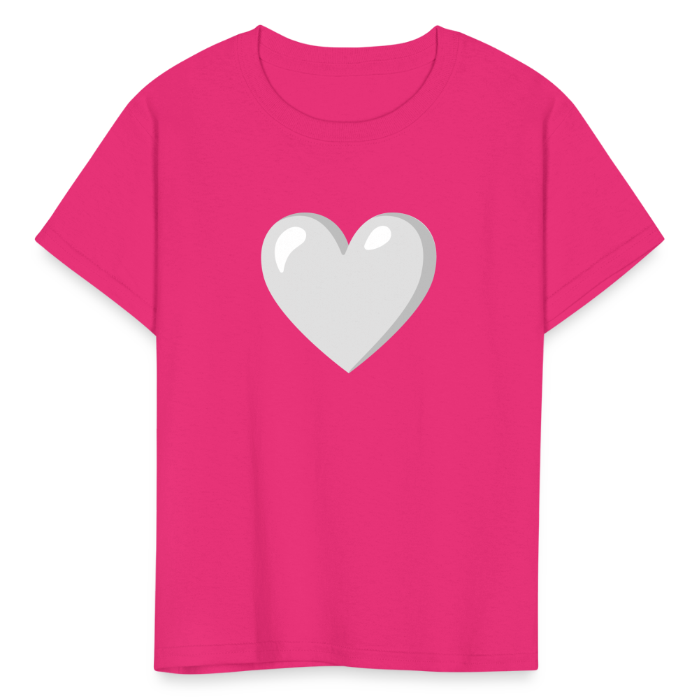 🤍 White Heart (Google Noto Color Emoji) Kids' T-Shirt - fuchsia