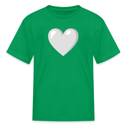 🤍 White Heart (Google Noto Color Emoji) Kids' T-Shirt - kelly green