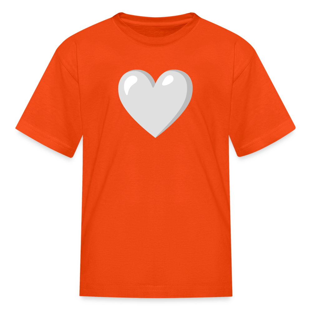 🤍 White Heart (Google Noto Color Emoji) Kids' T-Shirt - orange
