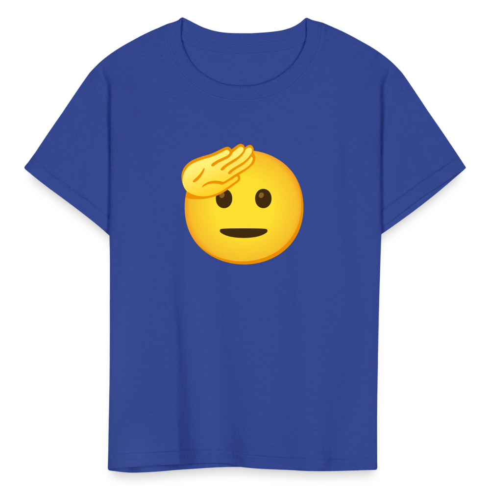 🫡 Saluting Face (Google Noto Color Emoji) Kids' T-Shirt - royal blue