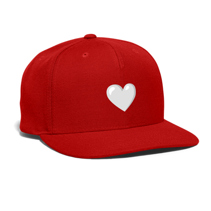🤍 White Heart (Google Noto Color Emoji) Snapback Baseball Cap - red