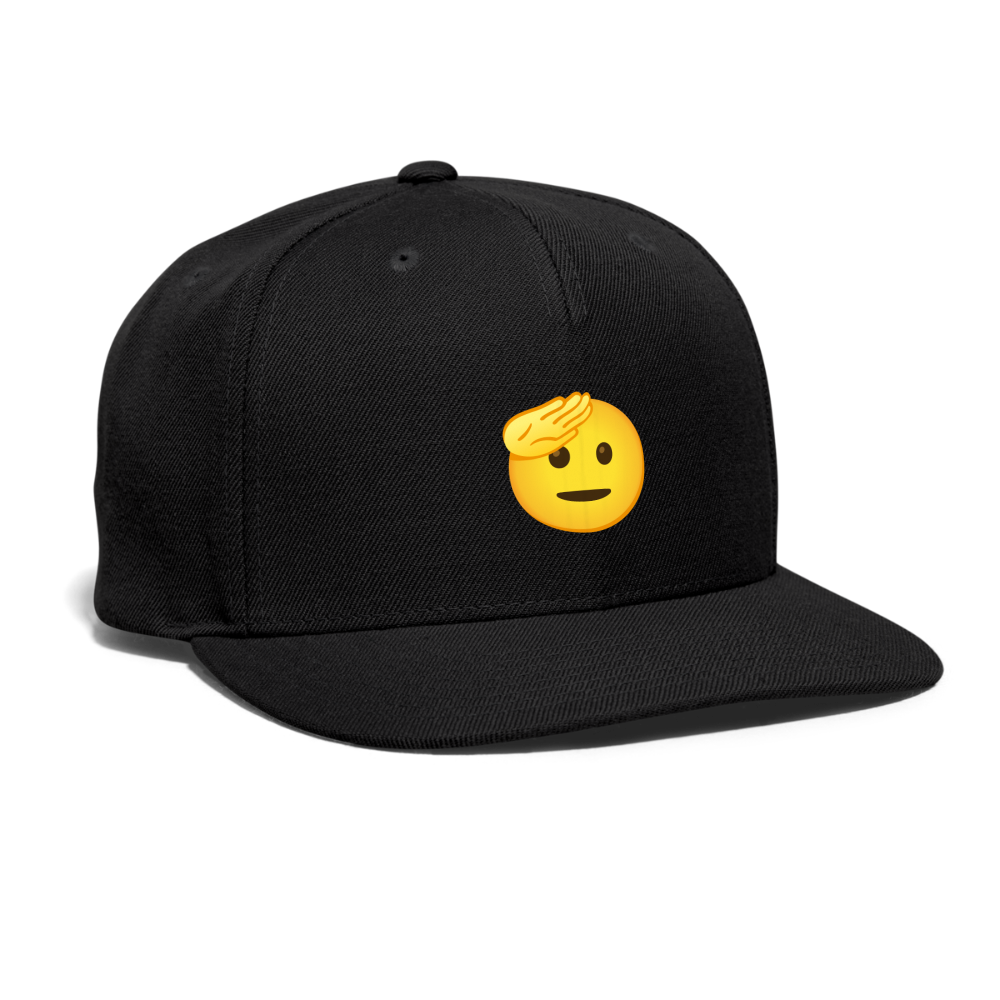🫡 Saluting Face (Google Noto Color Emoji) Snapback Baseball Cap - black