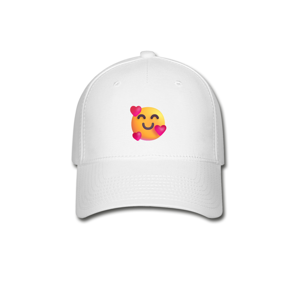 🥰 Smiling Face with Hearts (Microsoft Fluent) Baseball Cap - white