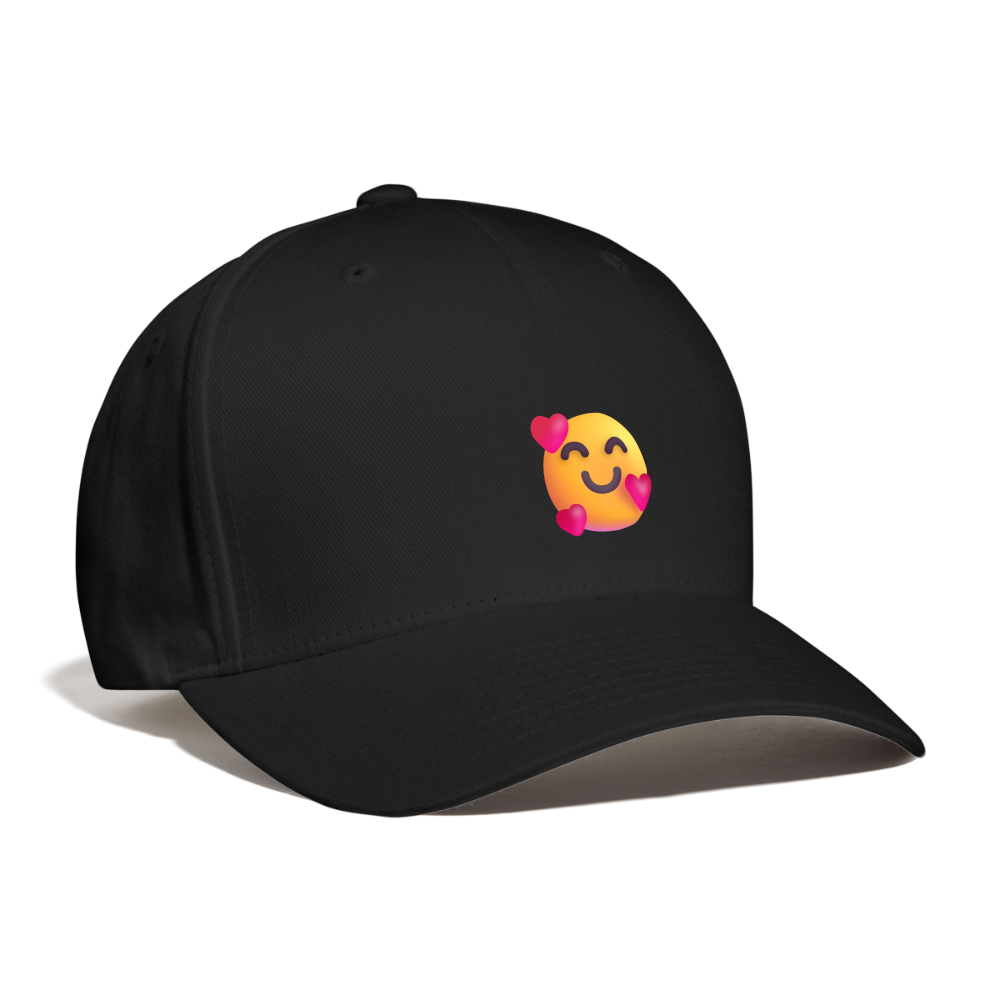 🥰 Smiling Face with Hearts (Microsoft Fluent) Baseball Cap - black