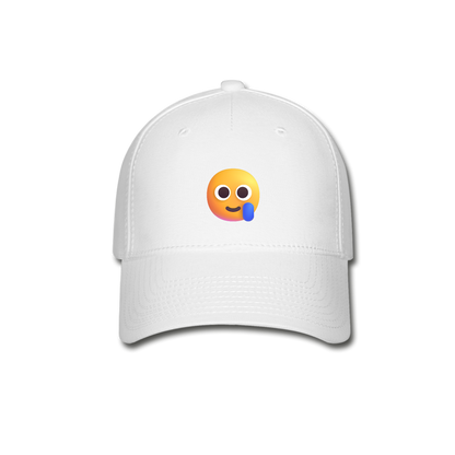 🥲 Smiling Face with Tear (Microsoft Fluent) Baseball Cap - white