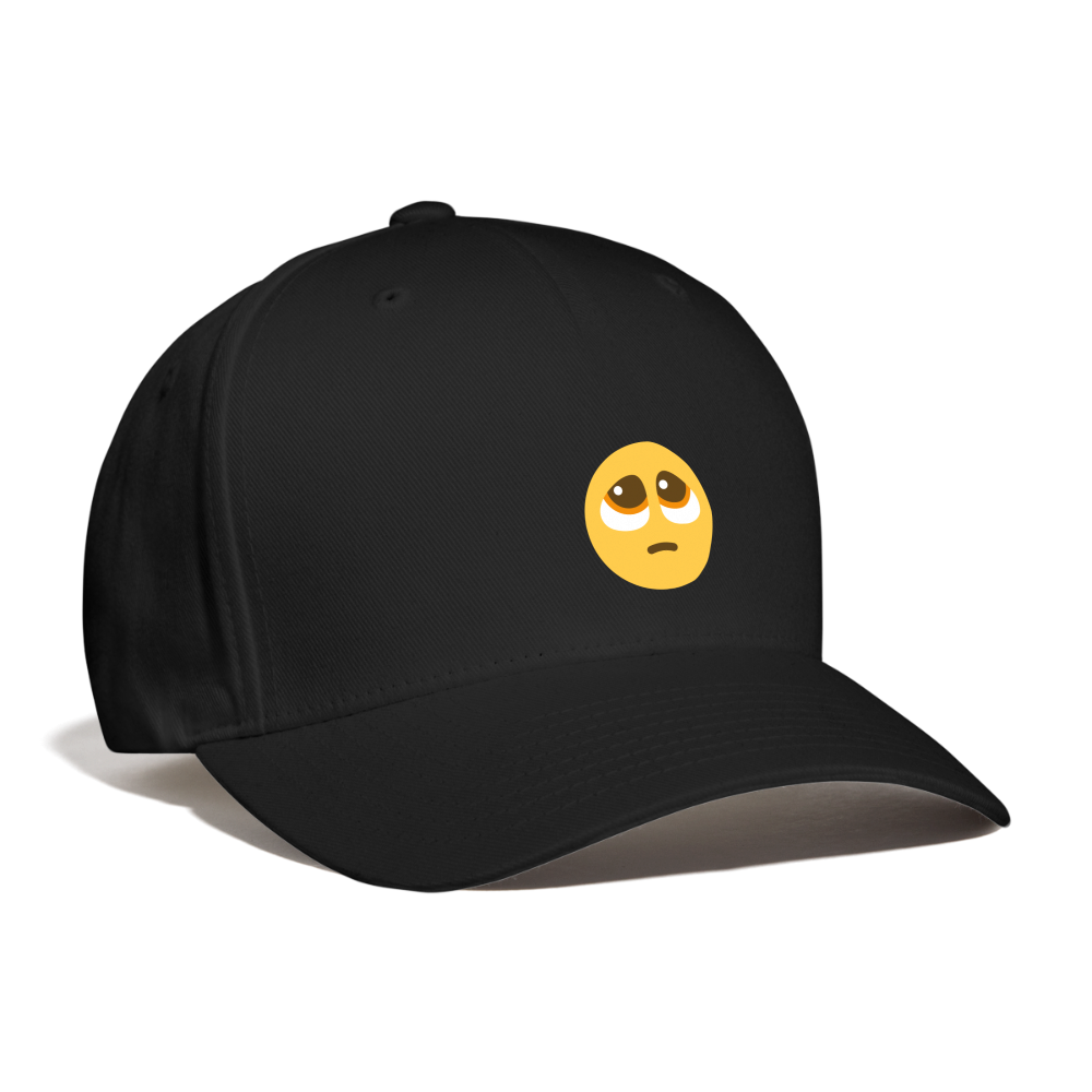 🥺 Pleading Face (Twemoji) Baseball Cap - black