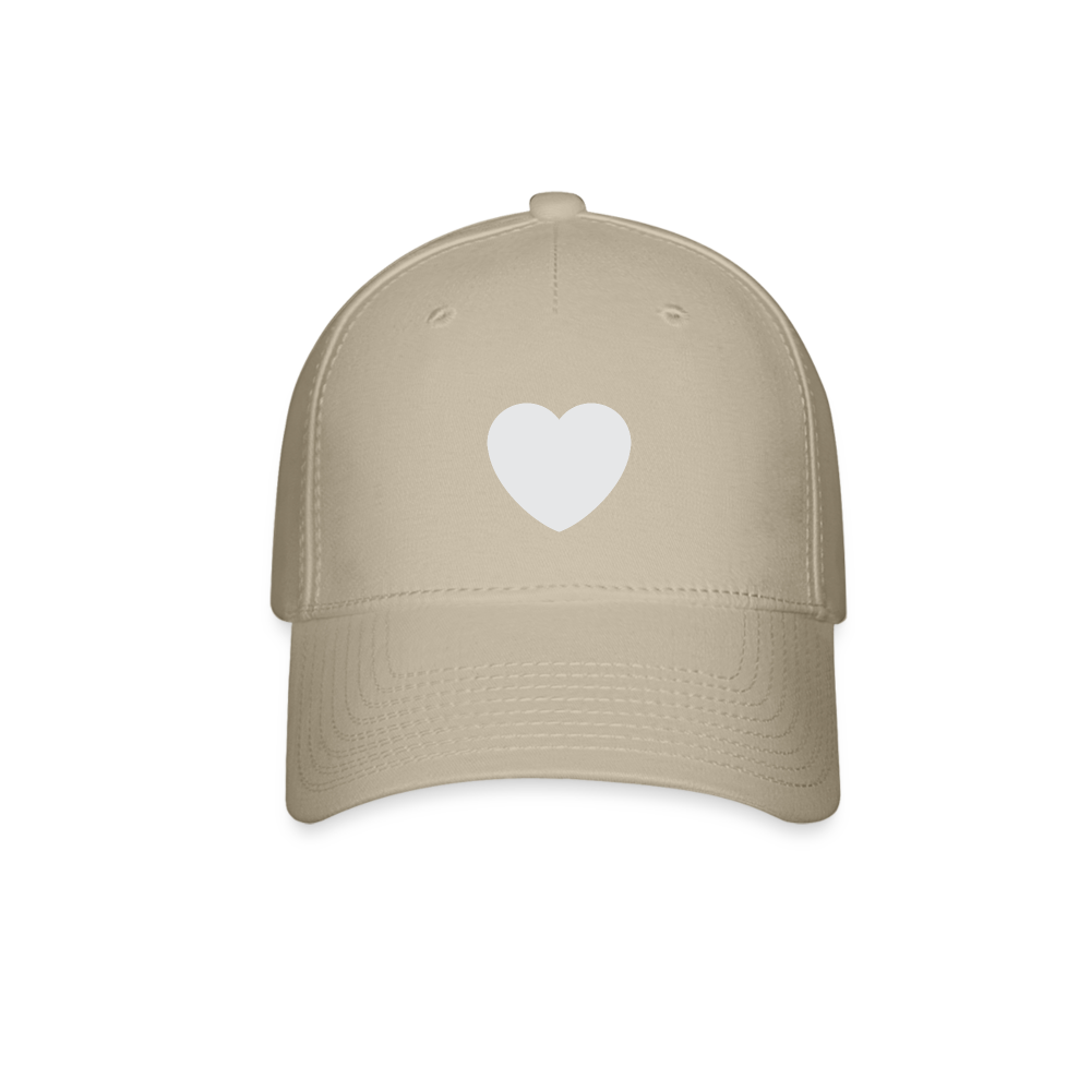 🤍 White Heart (Twemoji) Baseball Cap - khaki