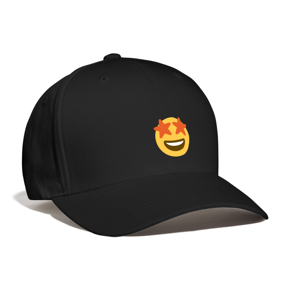 🤩 Star-Struck (Twemoji) Baseball Cap - black