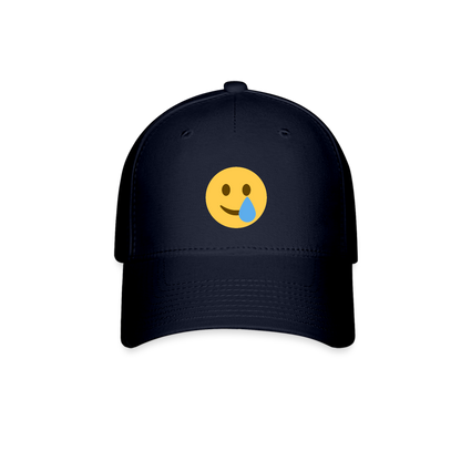 🥲 Smiling Face with Tear (Twemoji) Baseball Cap - navy