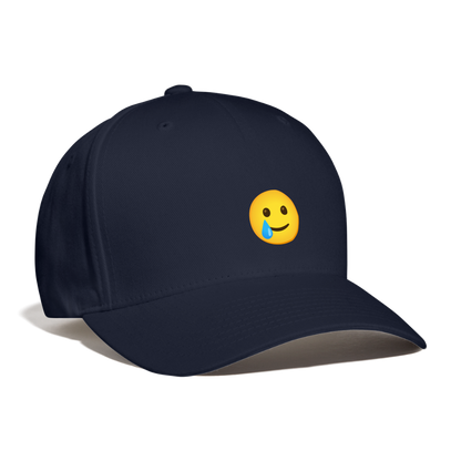 🥲 Smiling Face with Tear (Google Noto Color Emoji) Baseball Cap - navy
