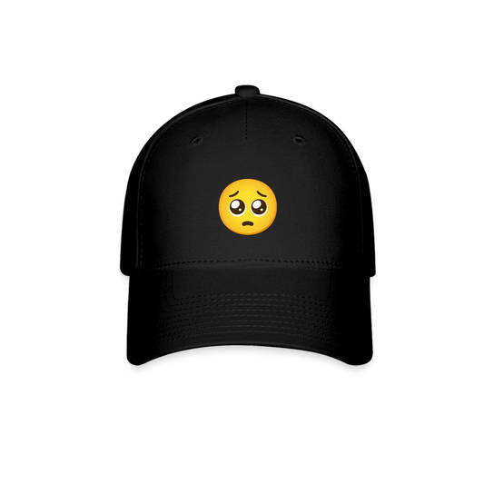 🥺 Pleading Face (Google Noto Color Emoji) Baseball Cap - black