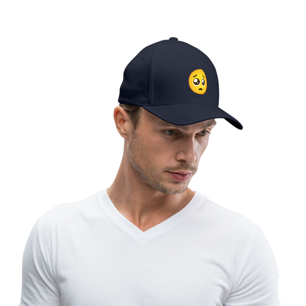 🥺 Pleading Face (Google Noto Color Emoji) Baseball Cap - navy