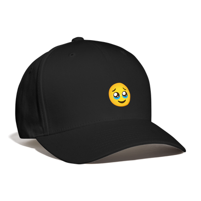 🥹 Face Holding Back Tears (Google Noto Color Emoji) Baseball Cap - black