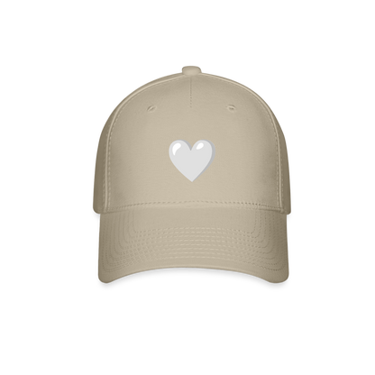 🤍 White Heart (Google Noto Color Emoji) Baseball Cap - khaki