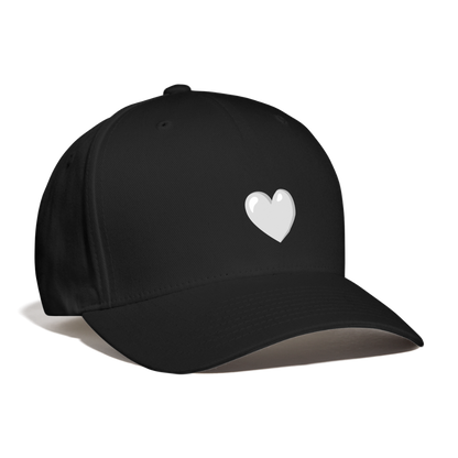 🤍 White Heart (Google Noto Color Emoji) Baseball Cap - black