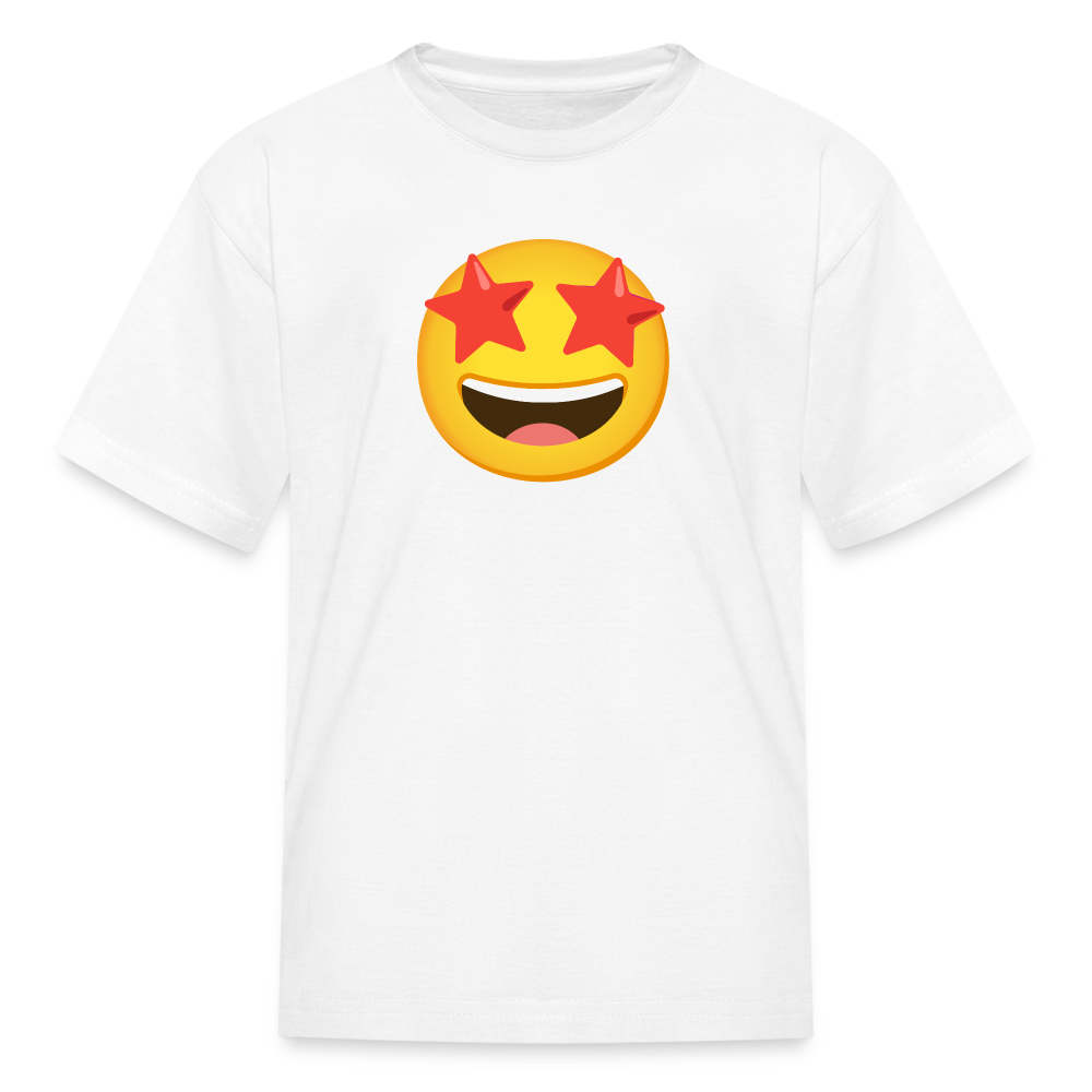 🤩 Star-Struck (Google Noto Color Emoji) Kids' T-Shirt - white