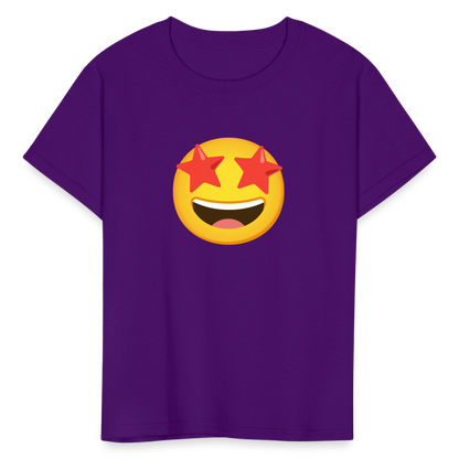 🤩 Star-Struck (Google Noto Color Emoji) Kids' T-Shirt - purple