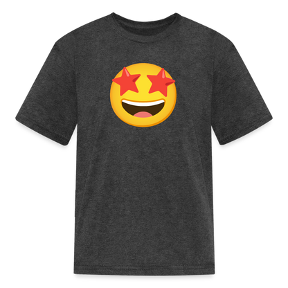 🤩 Star-Struck (Google Noto Color Emoji) Kids' T-Shirt - heather black