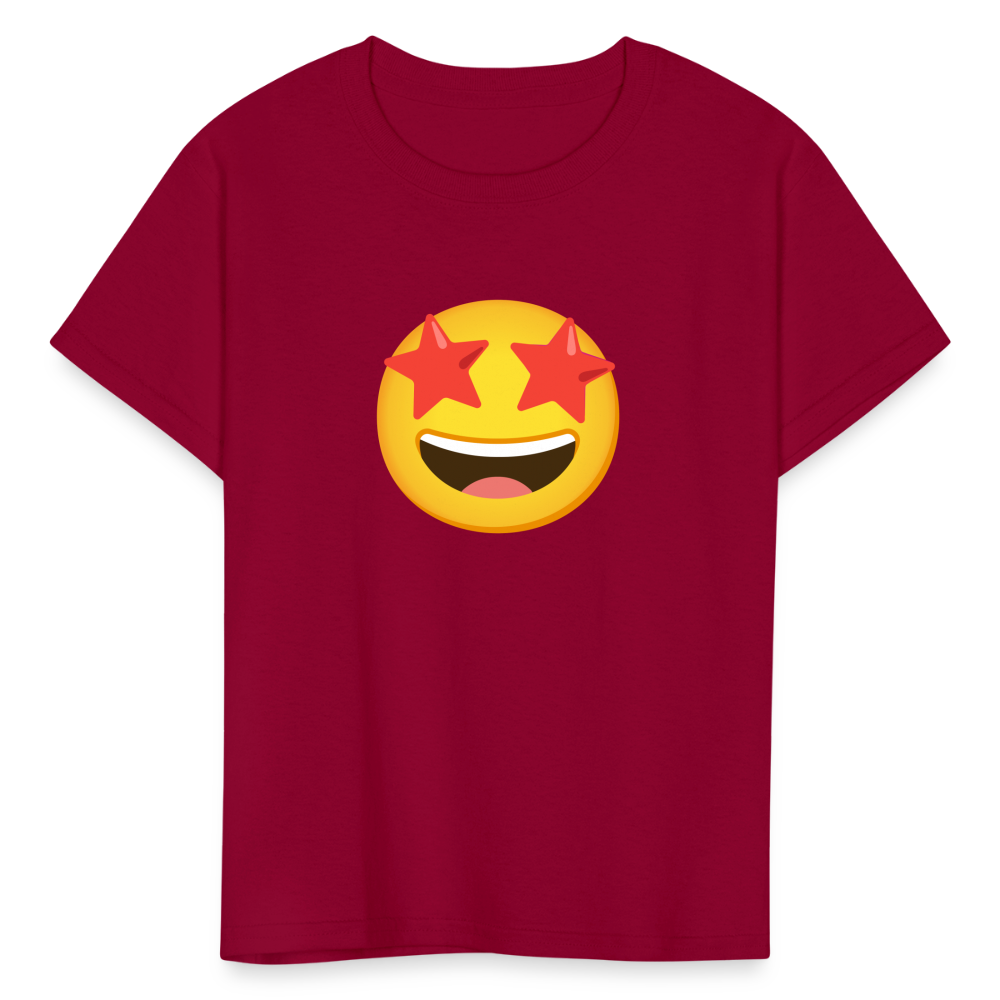 🤩 Star-Struck (Google Noto Color Emoji) Kids' T-Shirt - dark red