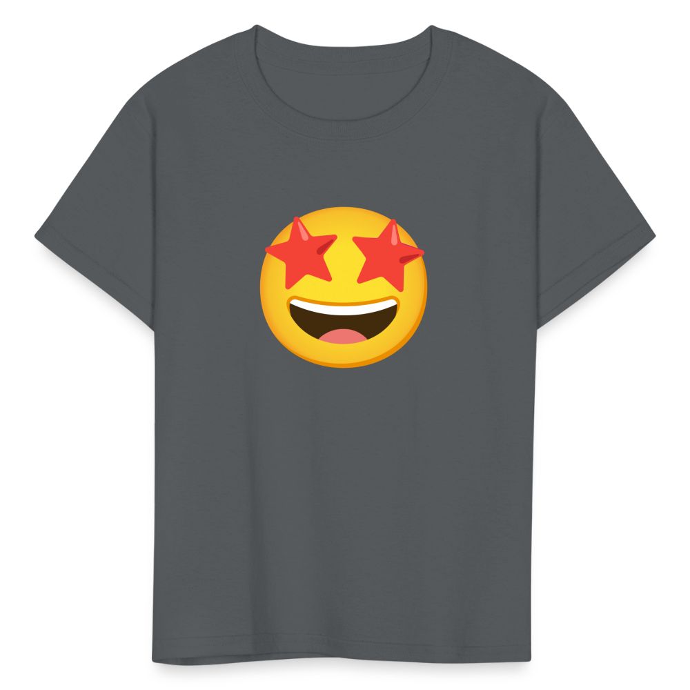 🤩 Star-Struck (Google Noto Color Emoji) Kids' T-Shirt - charcoal