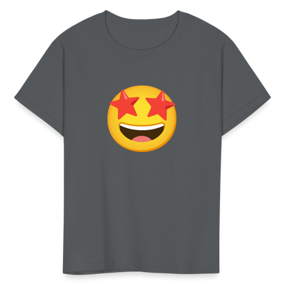 🤩 Star-Struck (Google Noto Color Emoji) Kids' T-Shirt - charcoal