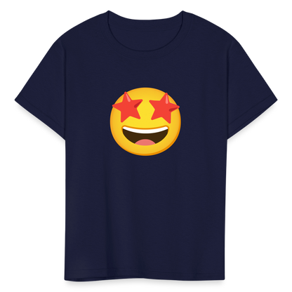 🤩 Star-Struck (Google Noto Color Emoji) Kids' T-Shirt - navy