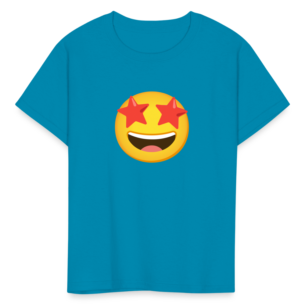 🤩 Star-Struck (Google Noto Color Emoji) Kids' T-Shirt - turquoise