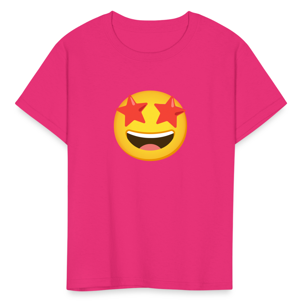 🤩 Star-Struck (Google Noto Color Emoji) Kids' T-Shirt - fuchsia