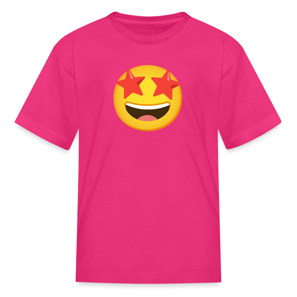 🤩 Star-Struck (Google Noto Color Emoji) Kids' T-Shirt - fuchsia